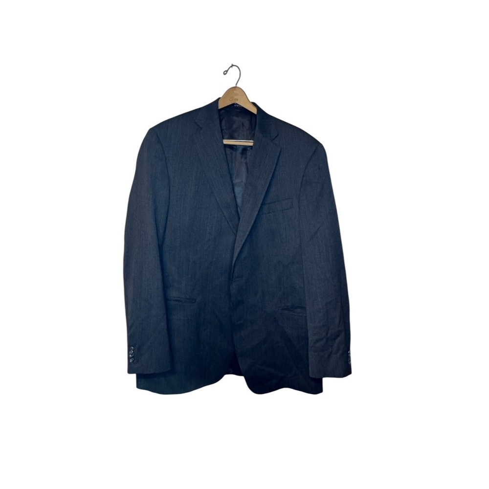 Hart Schaffner Marx Men's Blazer Classic Double Vent 2-Button Lined Gray Sz. 46L